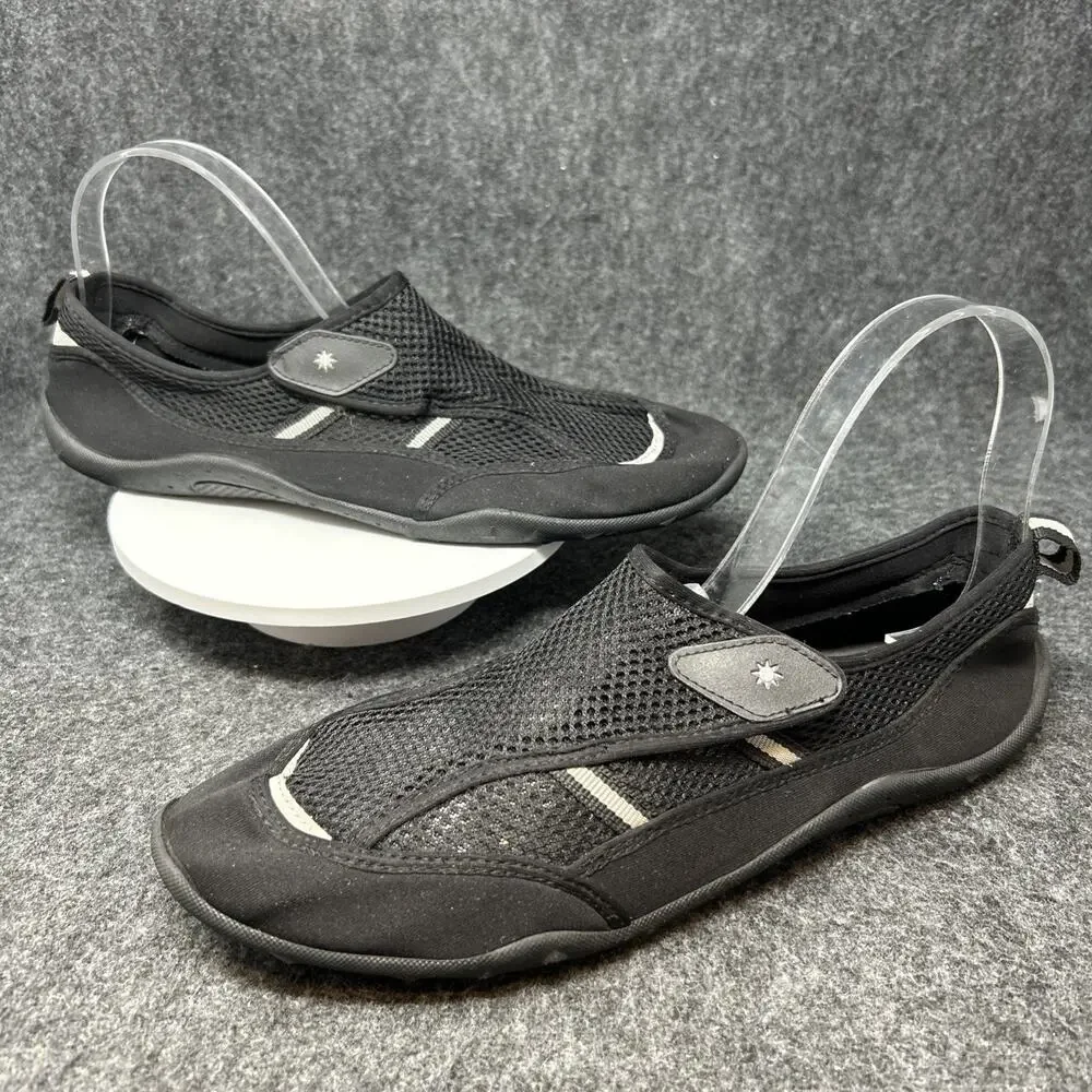 Black Water Shoes Mens Size 11 Mesh Slip On Water Socks Swim Beach Gym Shoe